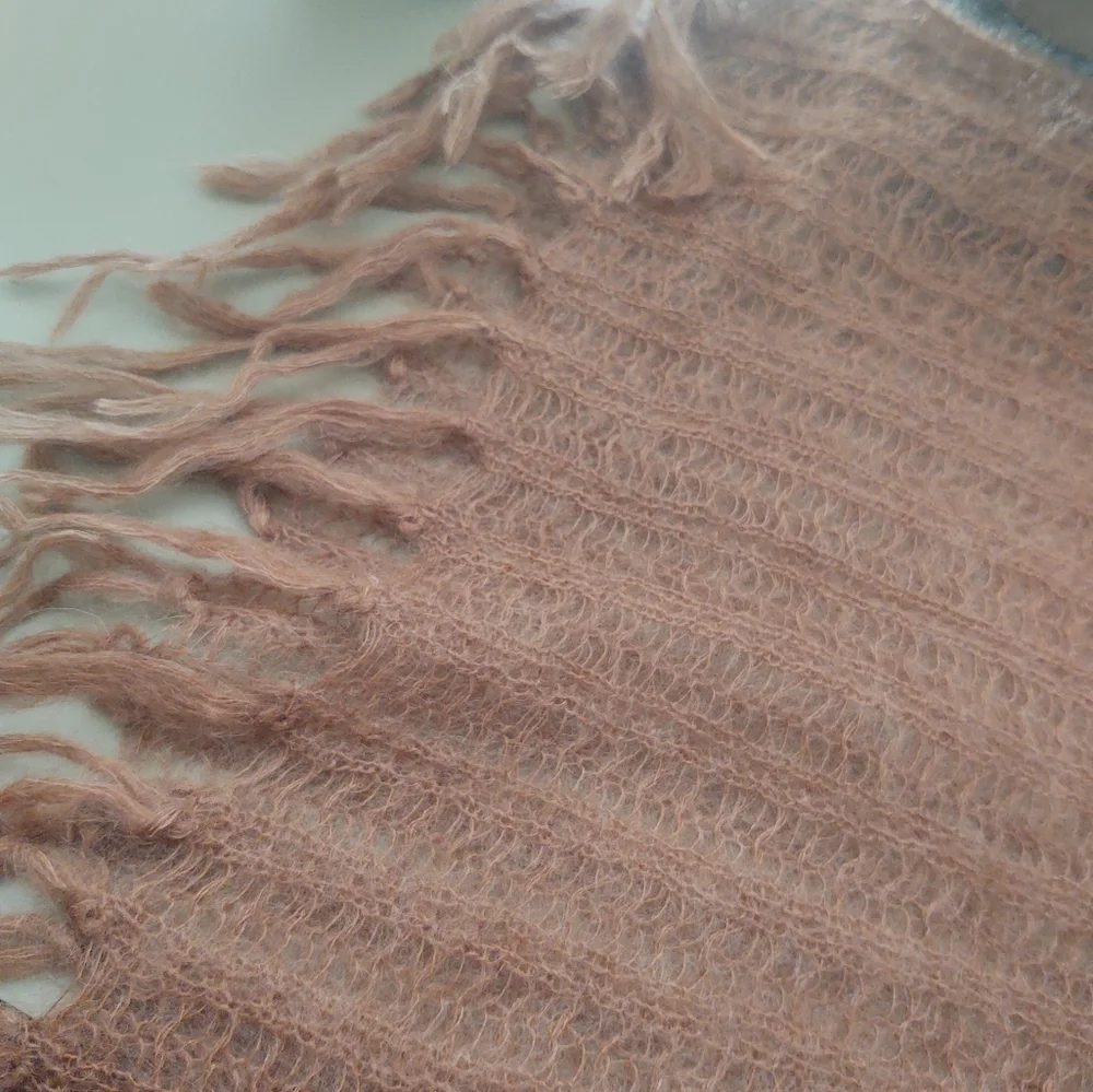 BabyMo Kid Mohair Wide Scarf Tan/Brown
